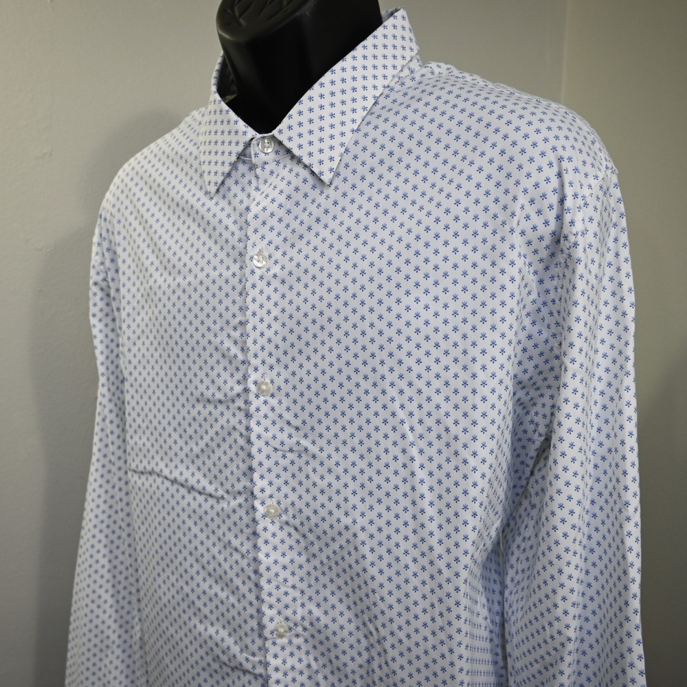 Bonobos Floral Dress Shirt Slim Fit Nylon Stretch Long Sleeve Mens Size 2XL XXL